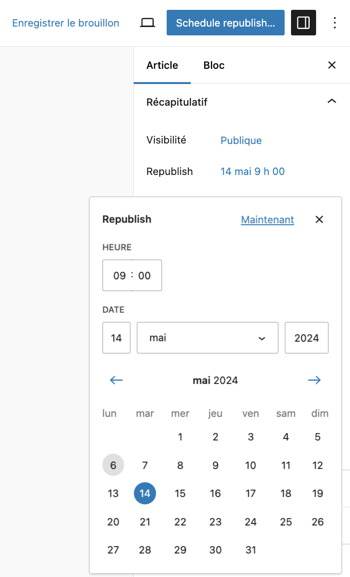 Avec Yoast Duplicate Post, il est possible de planifier la republication d'un article WordPress.