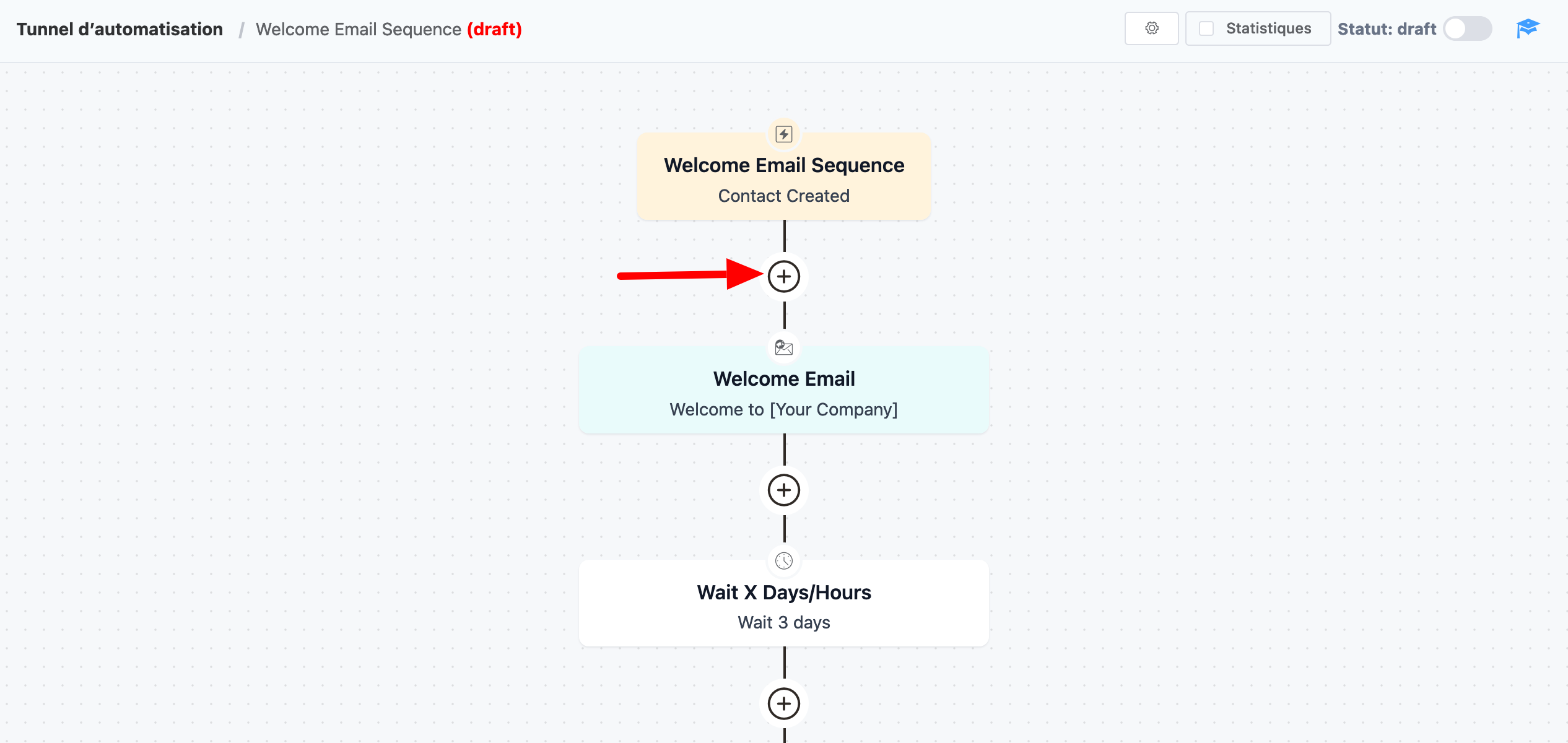 Ajout d'une action sur une automatisation FluentCRM.
