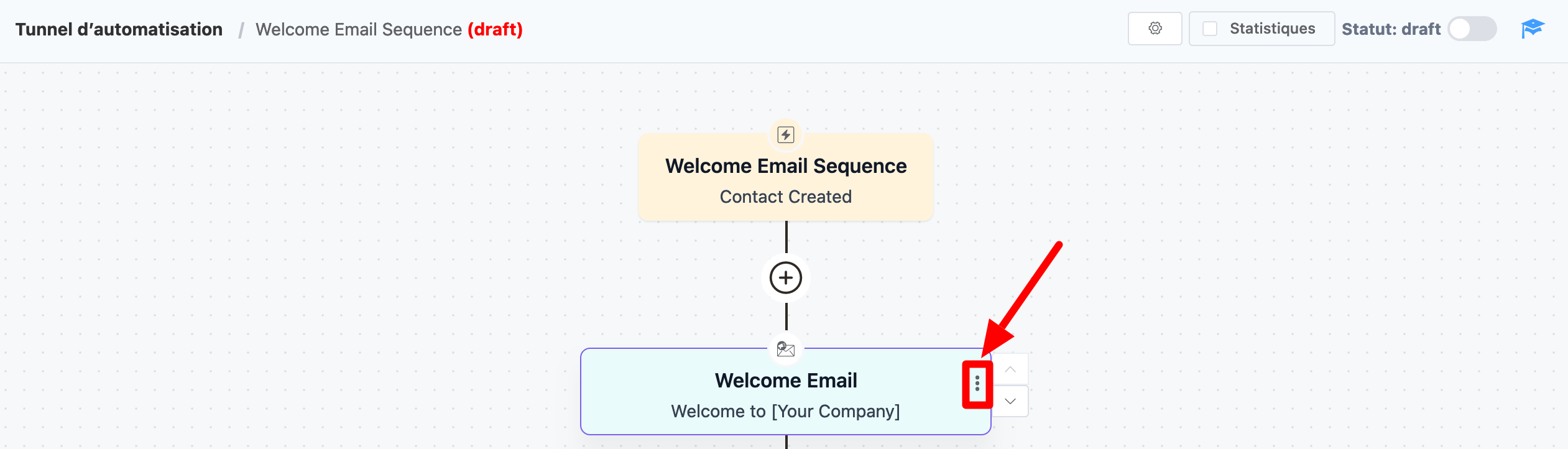 Suppression d'un élément d'automatisation avec FluentCRM.