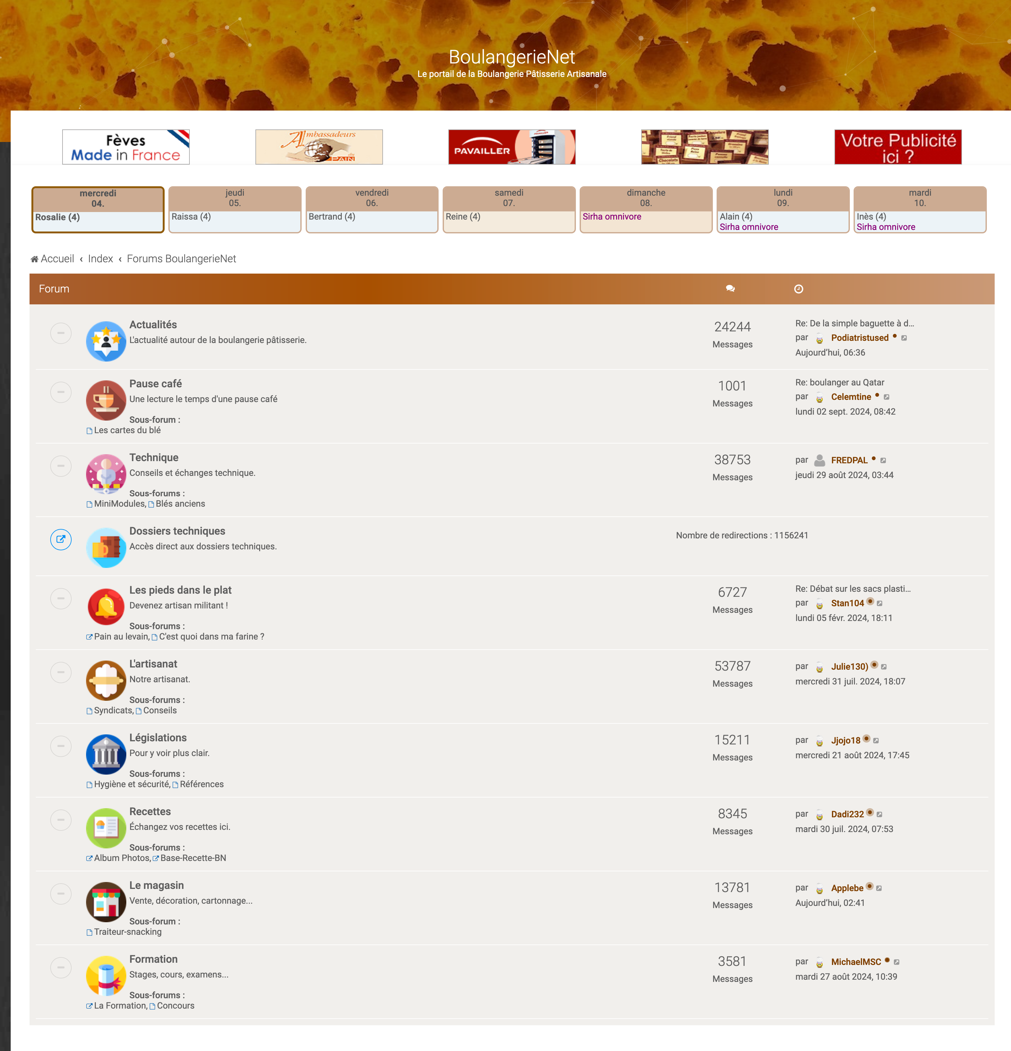 de sources dans votre thématique, comme ici un forum sur la boulangerie.