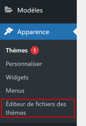 L'éditeur de fichiers des thèmes de WordPress