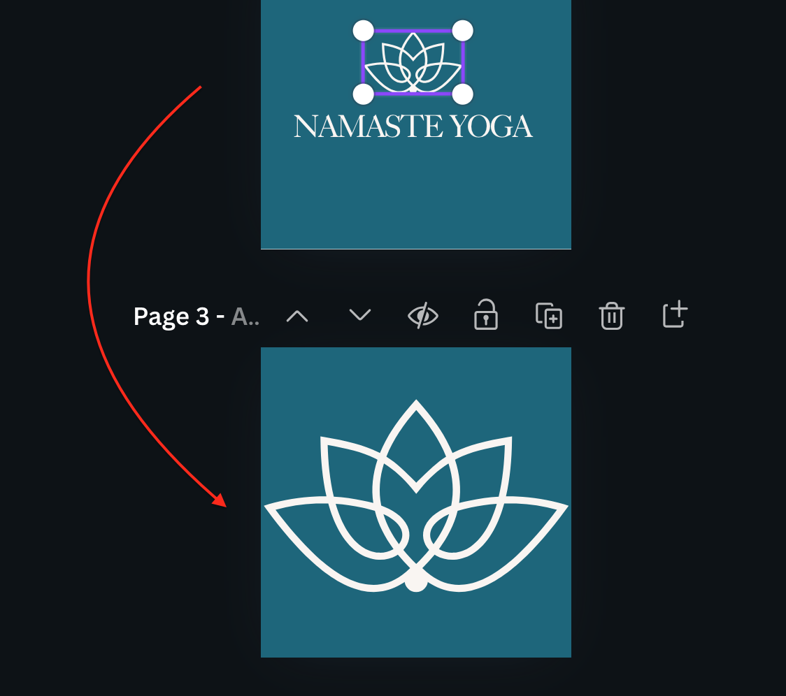 Copier-coller du symbole du logo pour créer la favicon avec Canva