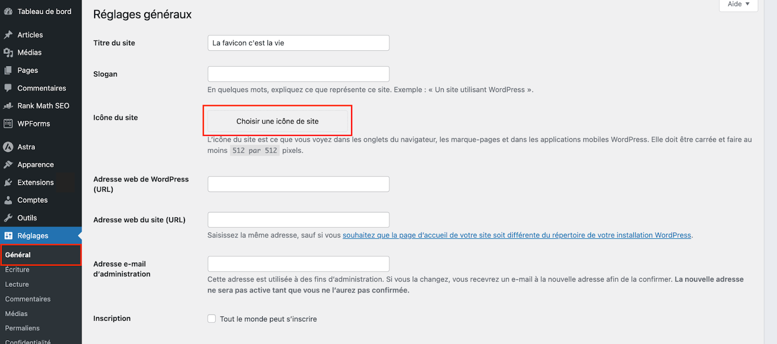 On ajoute une favicon sur WordPress avec l’interface native