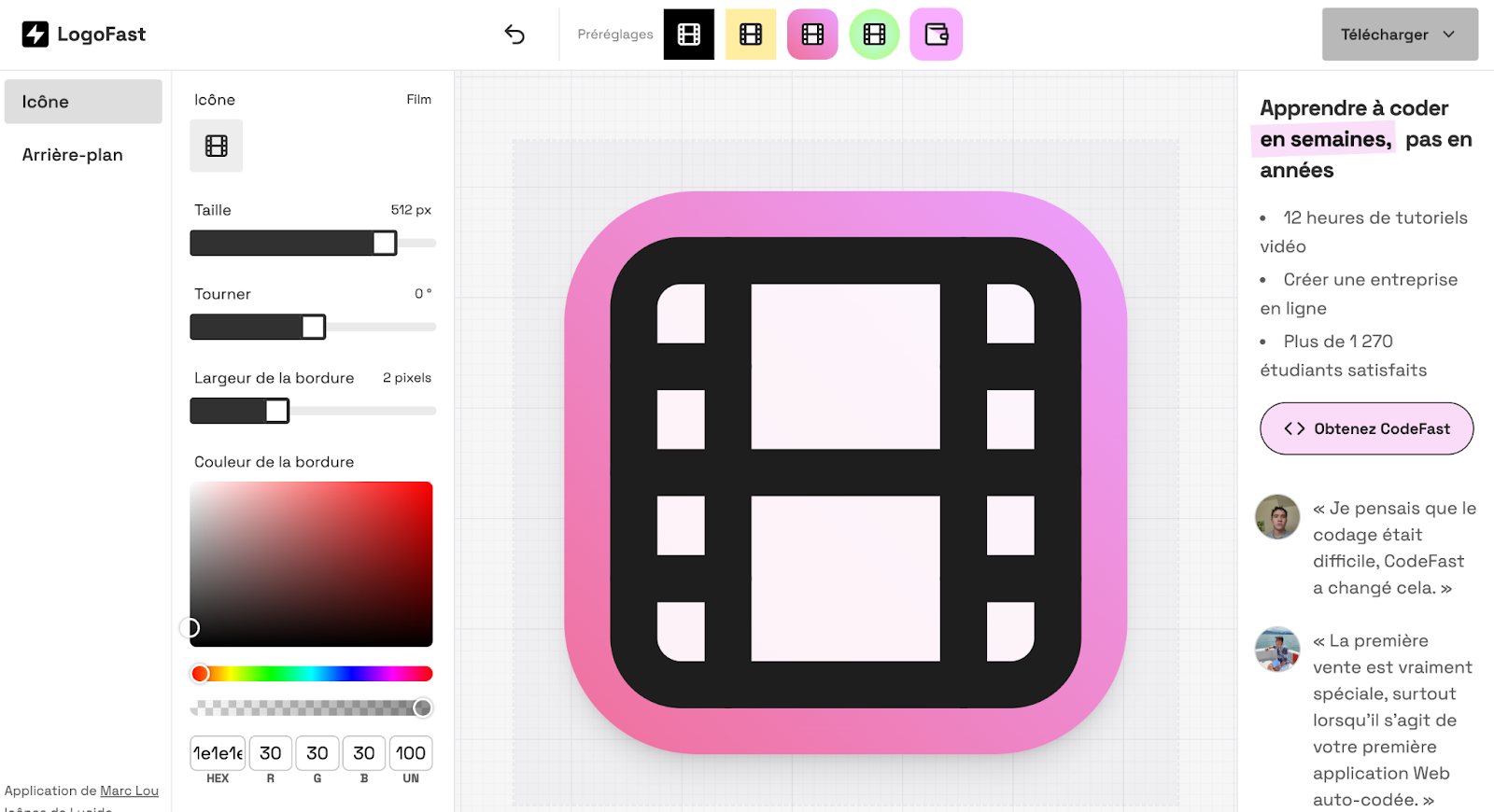 Créer sa favicon à partir d’une icône avec LogoFast