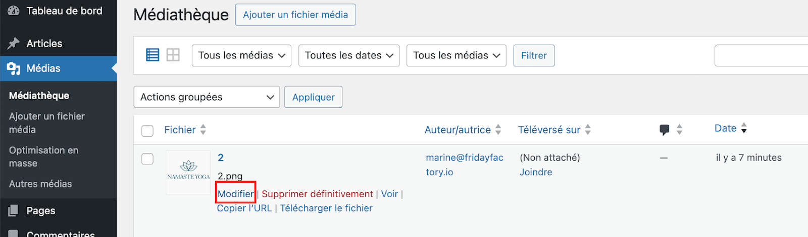 Comment créer une favicon via la Médiathèque