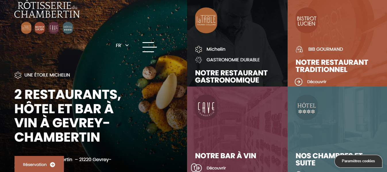 Le site web du restaurant La Rôtisserie du Chambertin.