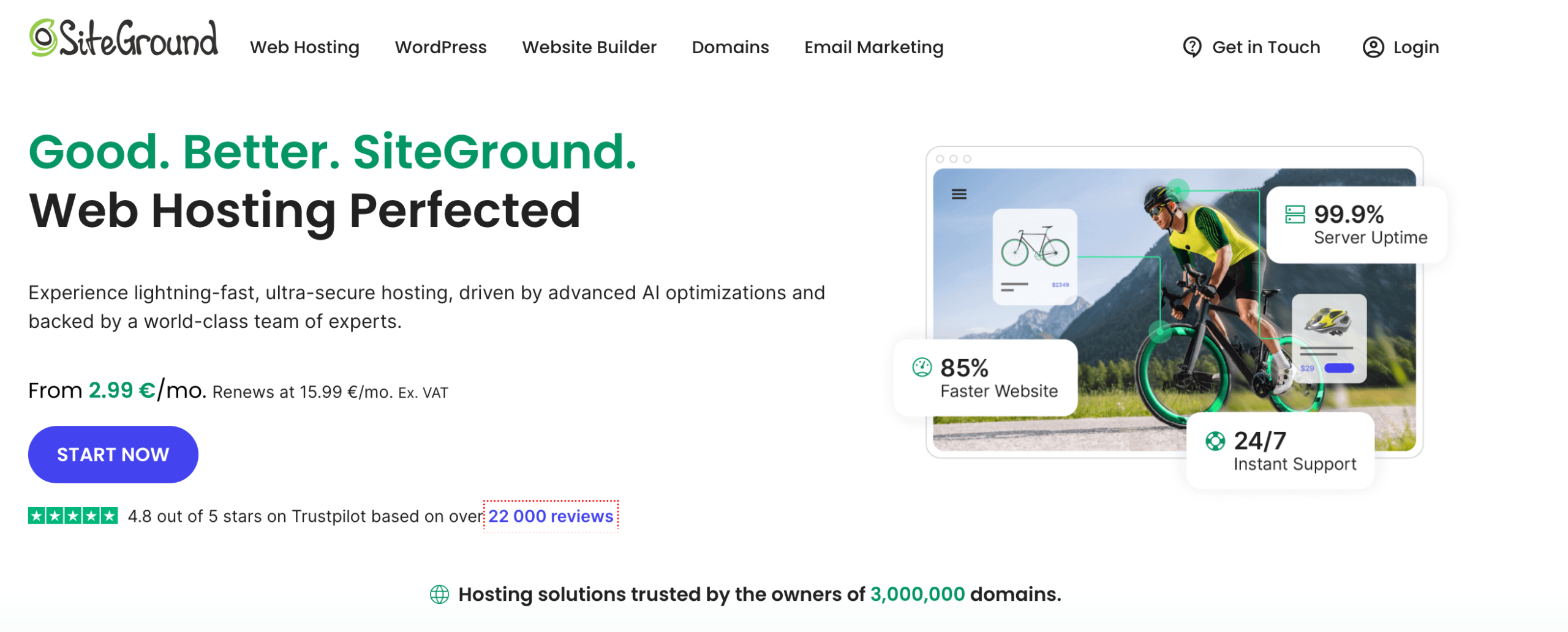 SiteGround's homepage