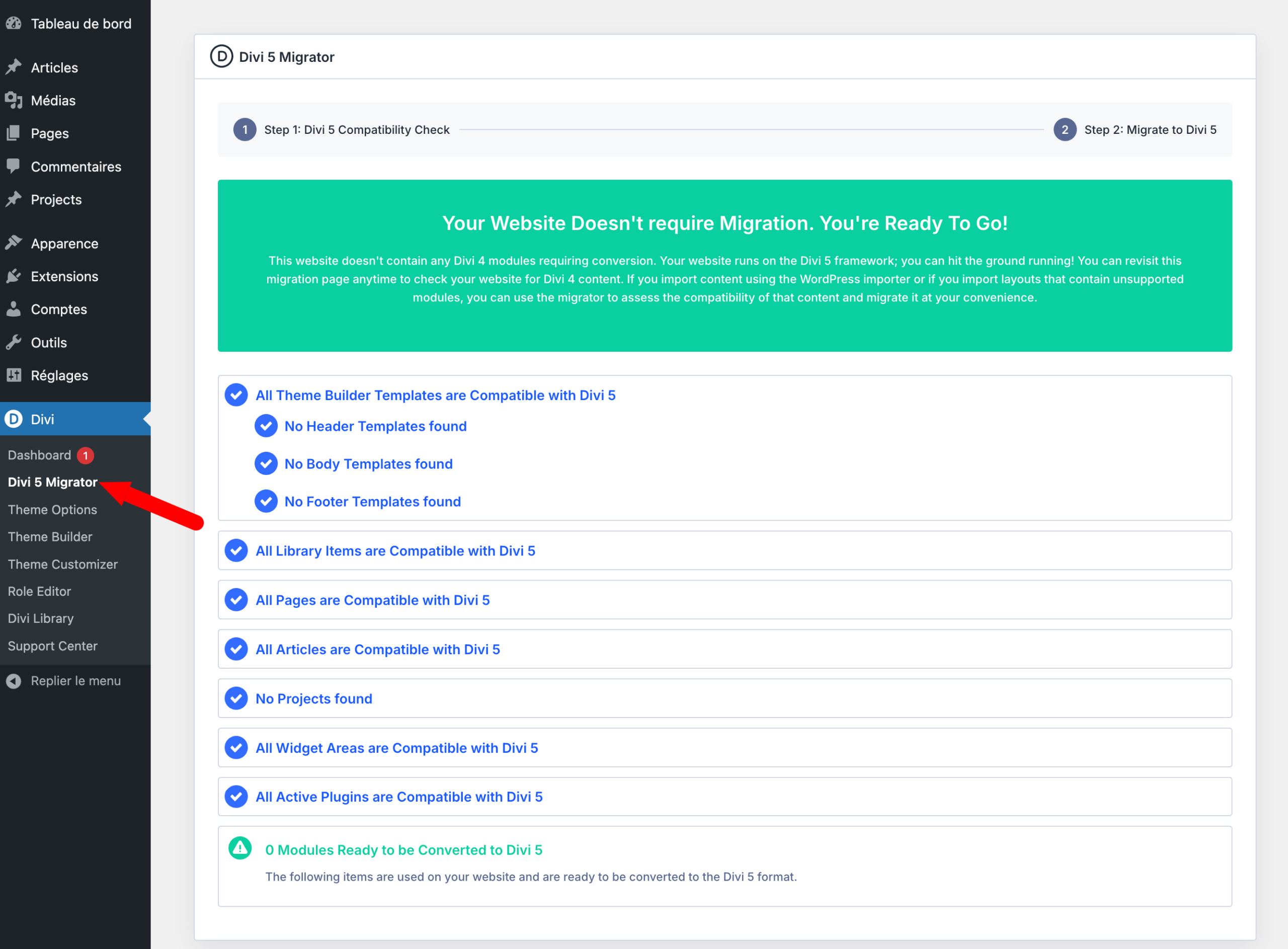 Divi 5 Migrator.